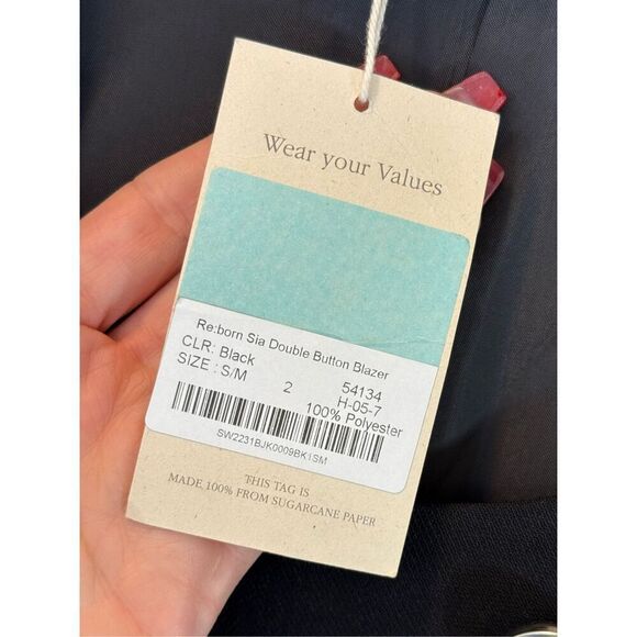 NWT Storets Re:born Sia Double Button Black Blazer Mini Dress Women’s S/M - Picture 10 of 14